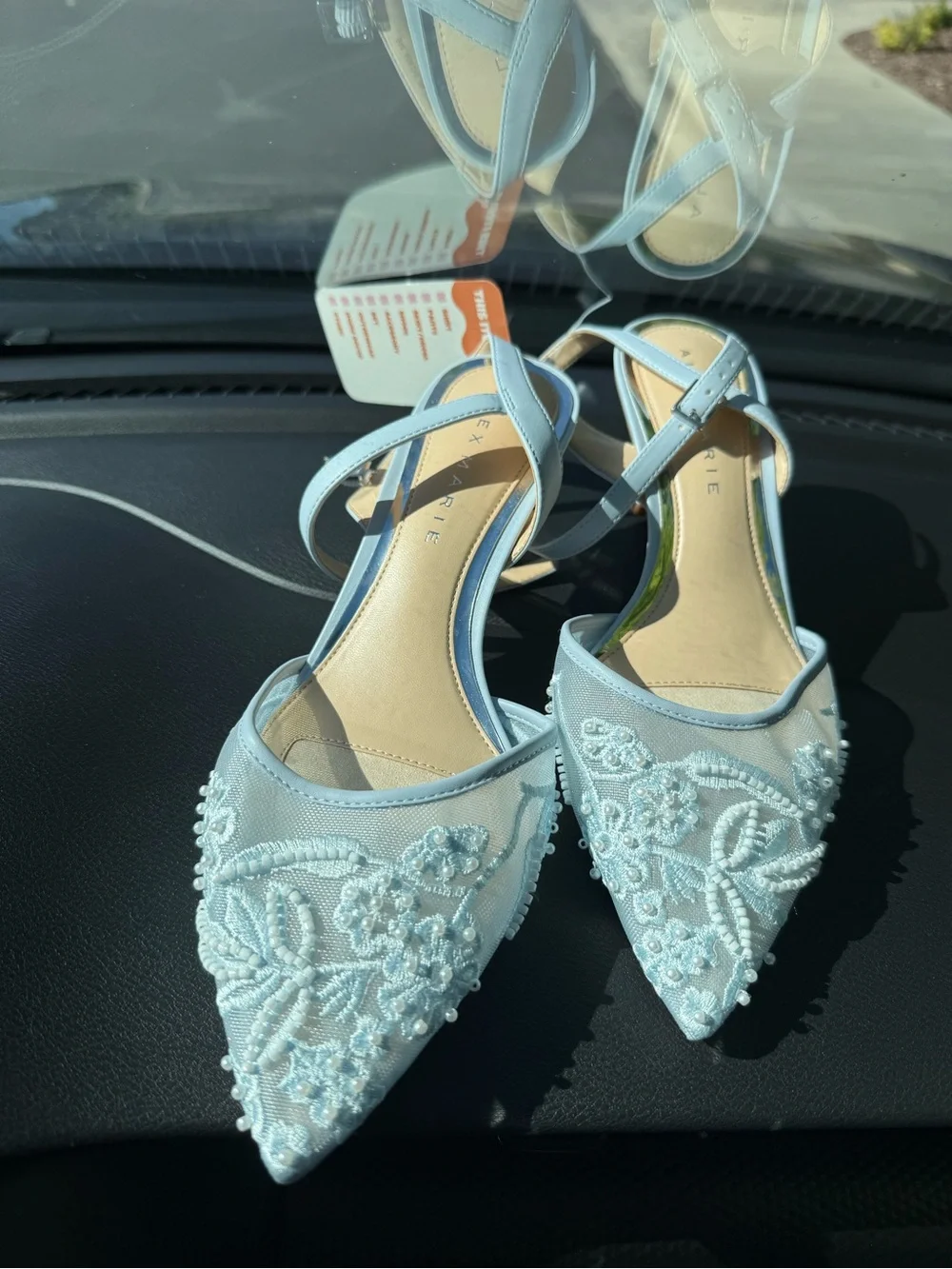 Alex Marie Alyssa Embroidered Mesh Slingback Work Pumps